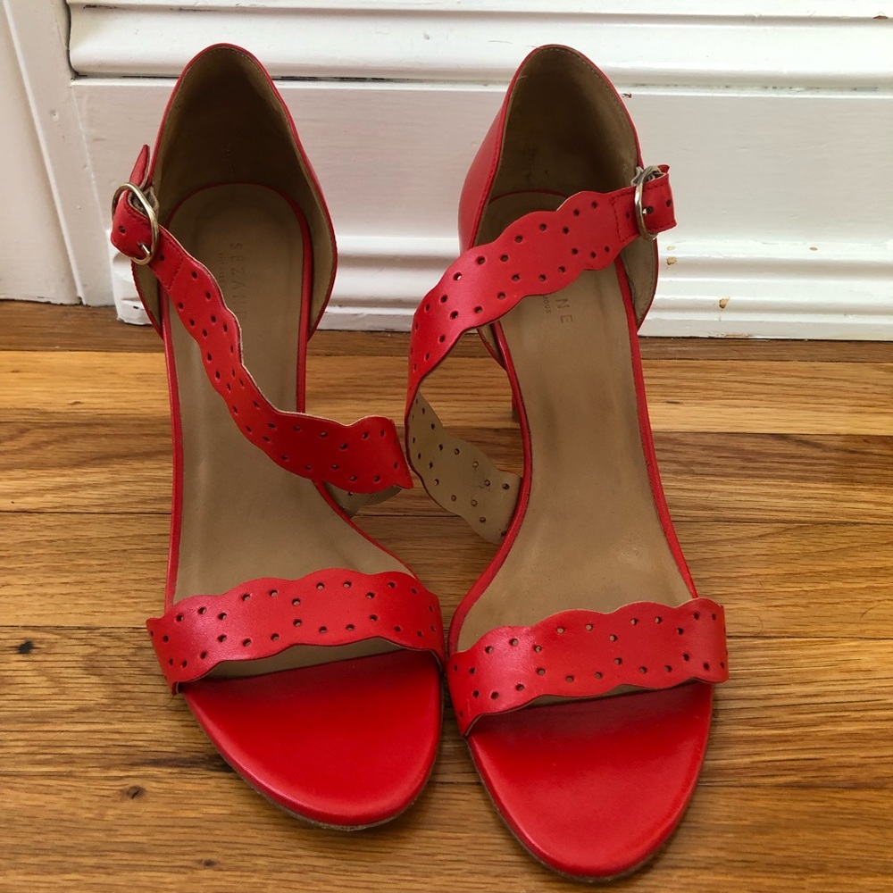 Sezane High Rita Sandals - Coral